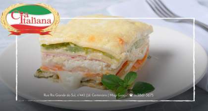 Lasanha de peito de peru com legumes